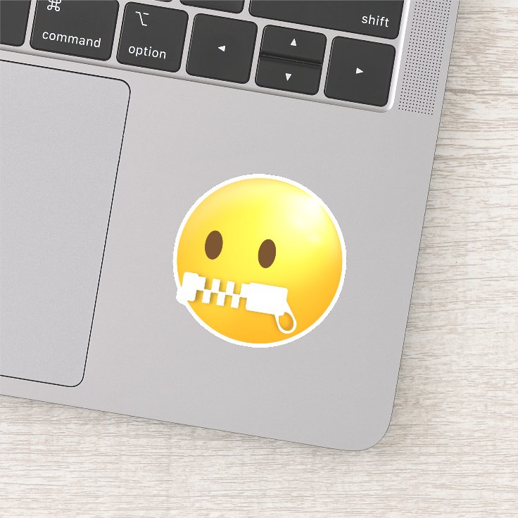 Zipper Mouth Face Emoji Sticker Zazzle