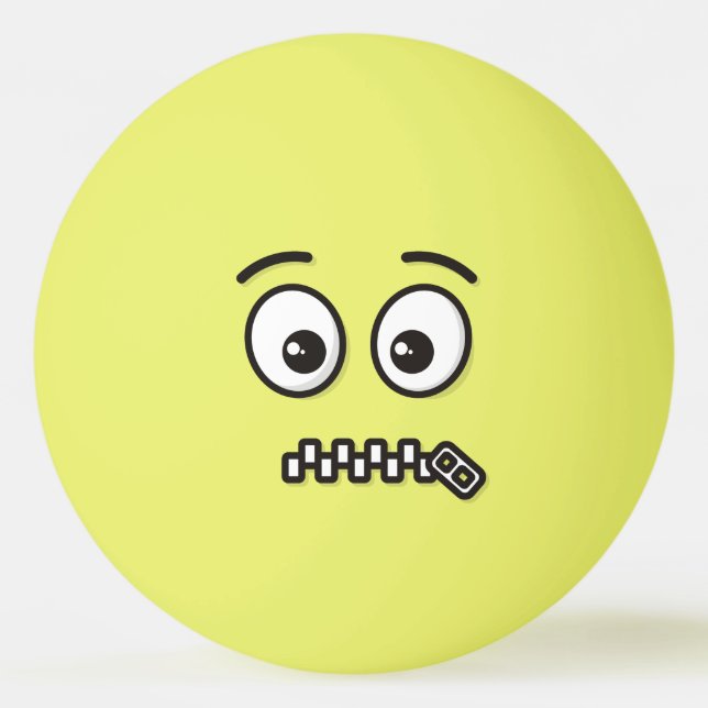 Zipper-Mouth Face Ping-Pong Ball (Front)