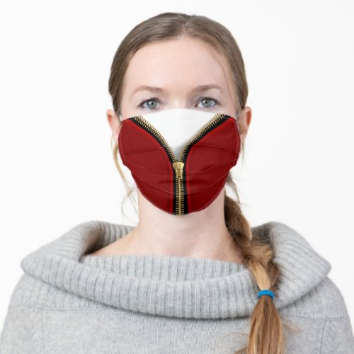 Zipper shut up and keep social distance red adult cloth face mask