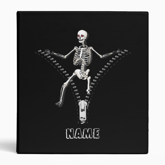 Zipper Skeleton 3 Ring Binder (Front)