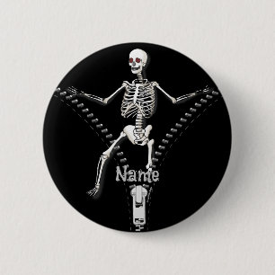 Zipper Skeleton Button