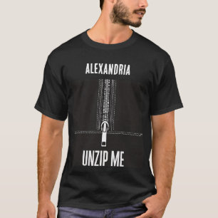 Zipper Unzip Here Naughty Funny Customizable Text T-Shirt