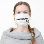 Zipper | White Adult Cloth Face Mask (Worn)