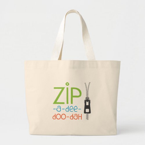 Zipper Zip Large Tote Bag
