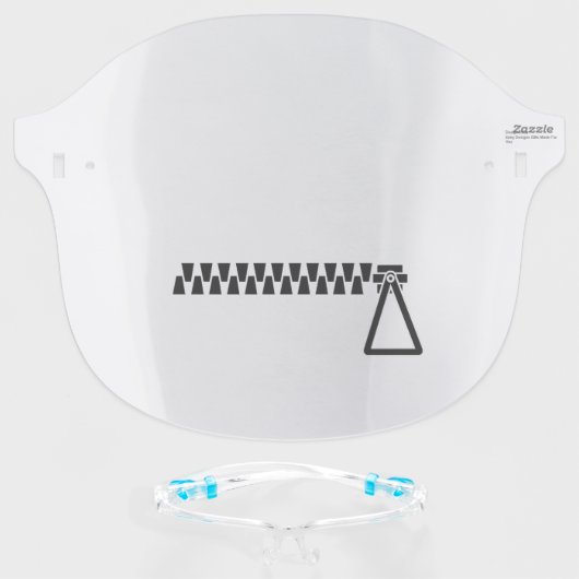Zipper Zipped Mouth Face Shield (Front w/Glasses)