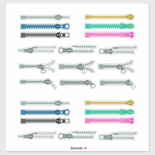 Zippers whimsical fun  sticker (Sheet)