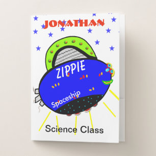 Zippie Blue Fish Spaceship Pocket Folders