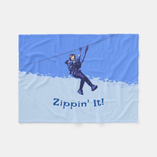 Zippin It _ Zipline Rider Fleece Blanket