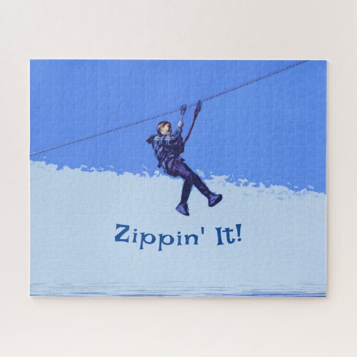 Zippin It _ Zipline Rider Jigsaw Puzzle