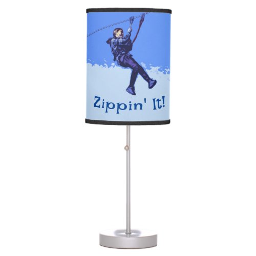 Zippin It _ Zipline Rider Table Lamp