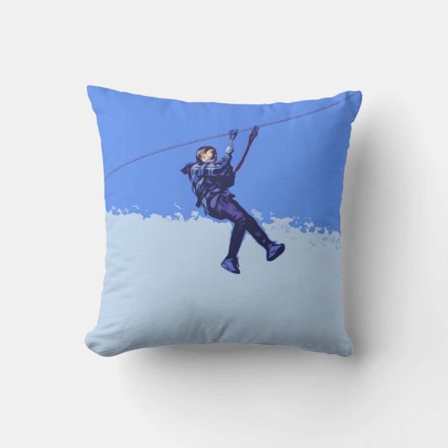 Zipping Is My Thing - Zipline Rider Throw Pillow (Front)