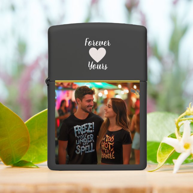 Zippo: Add Your Photo and Custom Text Zippo Lighter (On Table)