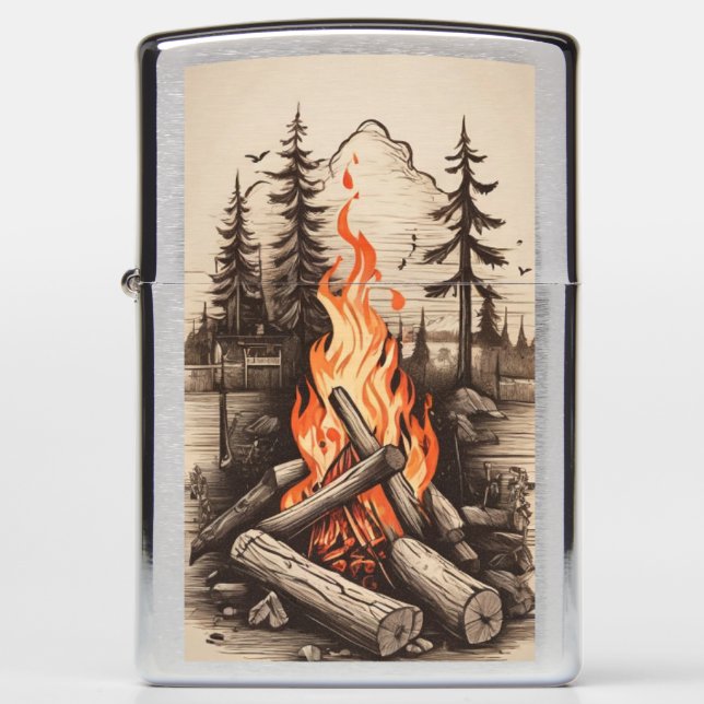 Zippo Brushed Chrome Pocket Lighter (Front)