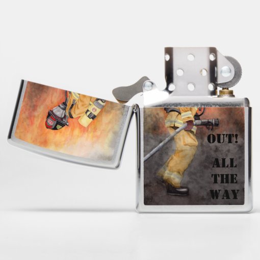 Zippo Lighter Firefighter Custom Text Option Zazzle