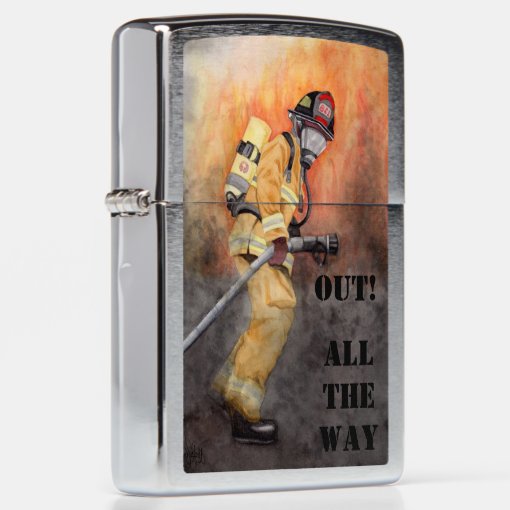 Zippo Lighter Firefighter Custom Text Option Zazzle