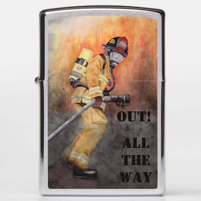 Zippo Lighter Firefighter Custom Text Option (Front)