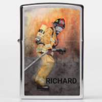 Zippo Lighter Firefighter Personalize Number Name