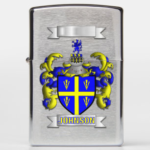 Zippo Lighter Johnson Family Surname And Shield