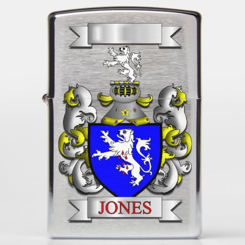 Zippo Lighter Jones Family Surname And Shield
