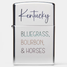 Zippo Lighter - Kentucky Bluegrass, Bourbon, Horse