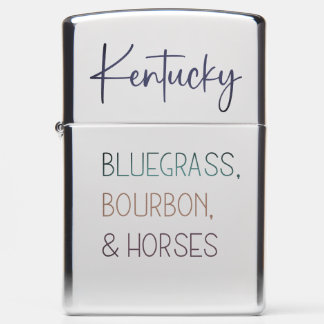 Zippo Lighter - Kentucky Bluegrass, Bourbon, Horse