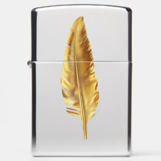 Zippo Lighter Luxury 3D Golden Feather Zippo Light
