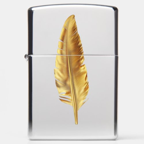 Zippo Lighter Luxury 3D Golden Feather Zippo Light