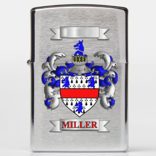 Zippo Lighter Miller Family Surname And Shield