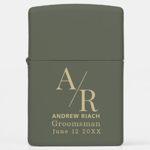 Zippo Lighter Of Custom Engraved Groomsman Golden