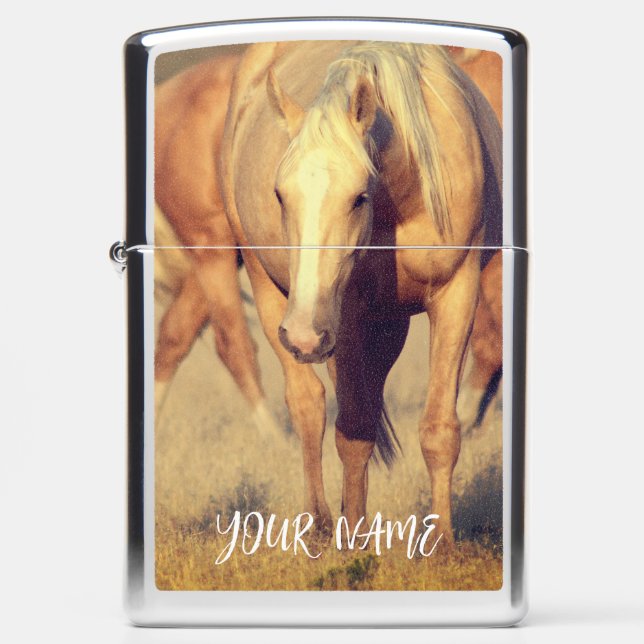 Zippo Lighter PERSONALIZED ONAQUI WILD HORSE  (Front)