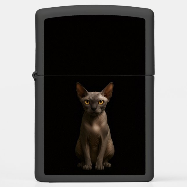Zippo lighter with awesome Sphynx Cat (Front)