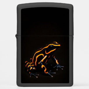 Zippo lighter with Black Orange Tropical Frog