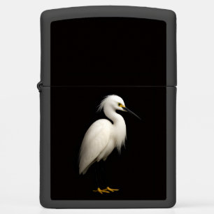 Zippo lighter with Elegant Snowy Egret