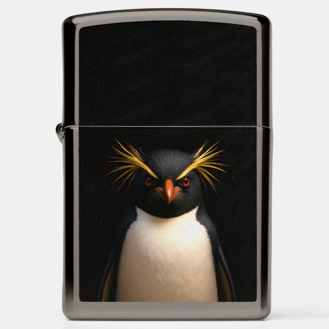 Zippo lighter with Funny Rockhopper Penguin (Front)