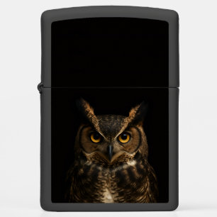 Zippo lighter with Golden Amber Eye Owl