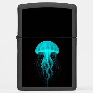 Zippo lighter with Green Neon Jellyfish
