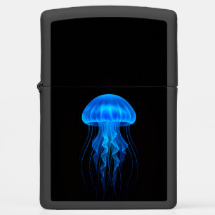 Zippo lighter with Neon Blue Jellyfish