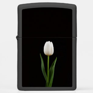Zippo lighter with Pearl White Tulip