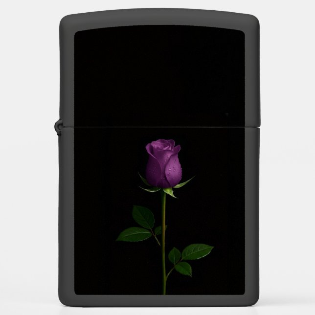 Zippo lighter with Royal Violet Rose (Front)