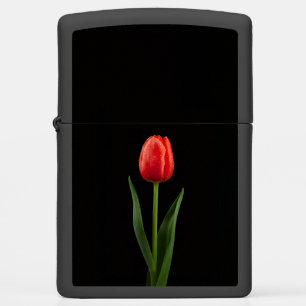 Zippo lighter with Ruby Red Tulip