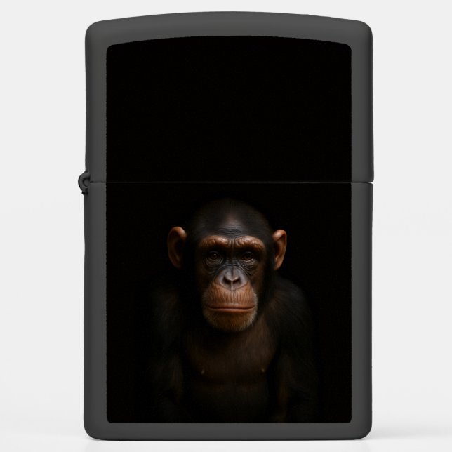 Zippo lighter with Serene Chimpanzee (Front)