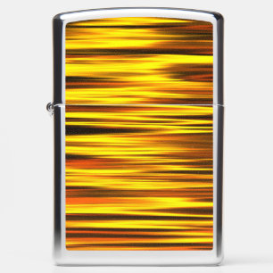 Zippo Lighter with Shiny Glitter Gold Design
