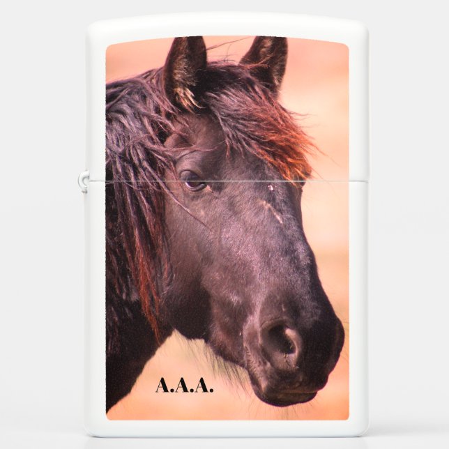 Zippo White Matte Pocket Lighter CUSTOM INITIALING (Front)