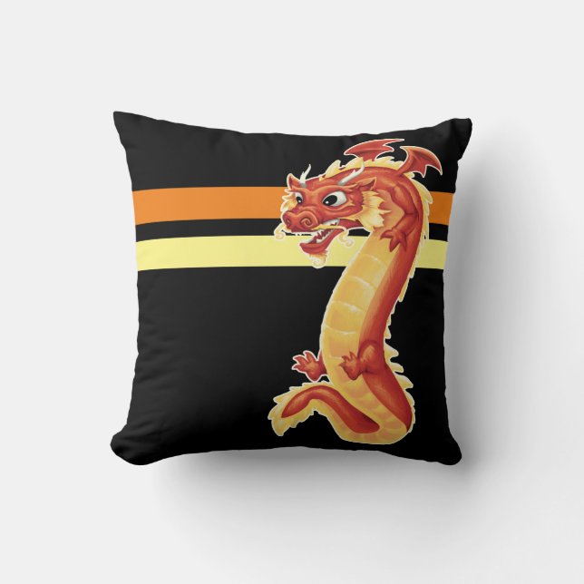 Zippy Dragon Throw Pillow (Front)