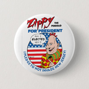Zippy for President button