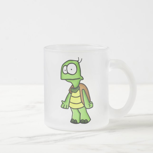 Zippy the Turtle Frosted Glass Coffee Mug (Right)