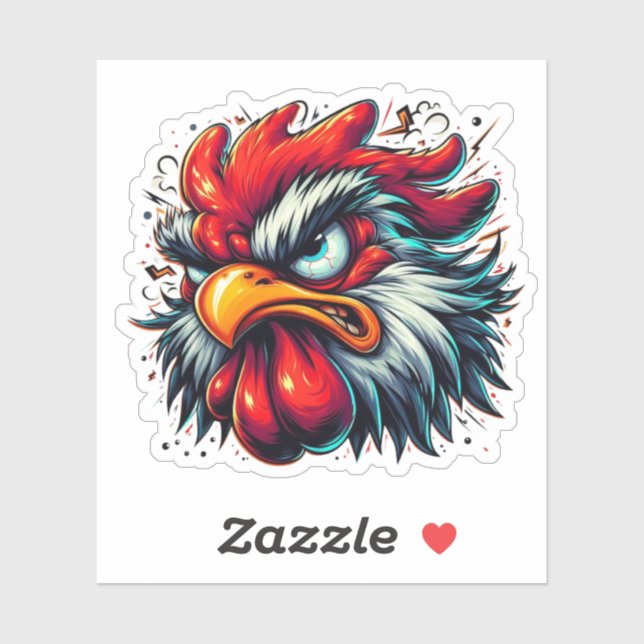 "Zippy the Vivid Rooster" Vinyl Sticker (Sheet)