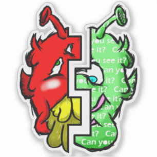 Zippy Trippy Alien Dazs 2-Face Gre/Re Sticker