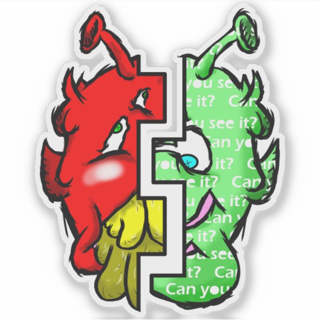 Zippy Trippy Alien Dazs 2-Face Gre/Re Sticker (Front)