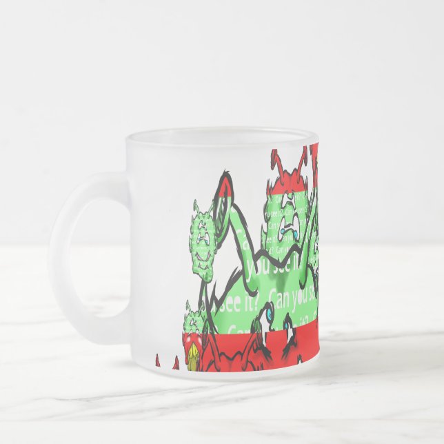 Zippy Trippy Alien Dazs Green-Tooth Frosted Glass Coffee Mug (Left)